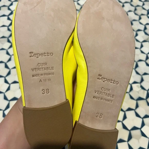 Free People X Repetto Cendrillon Ballerina Flats Yellow Leather Sz 38